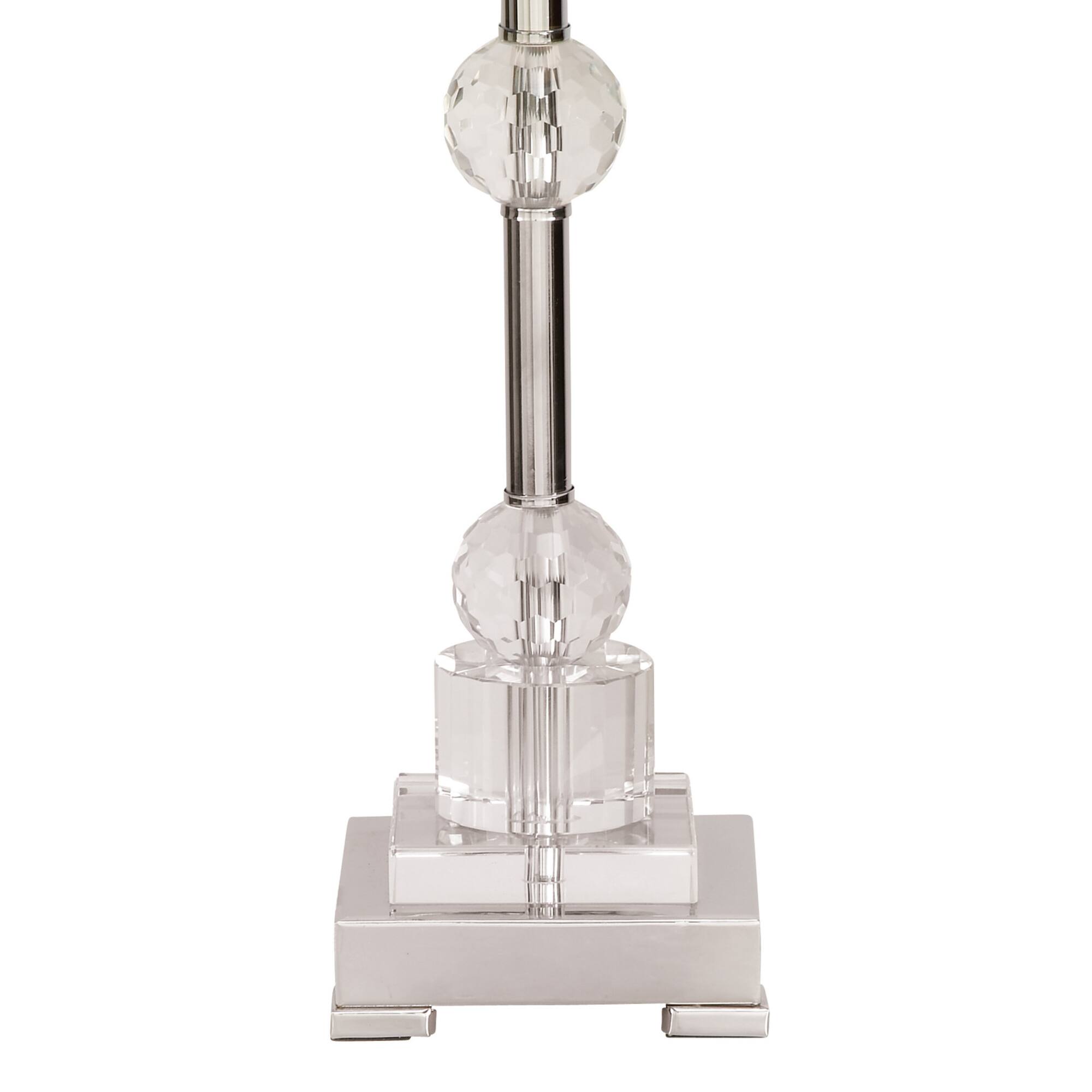 Silver Metal Glam Table Lamp, 30" x 14" x 14"